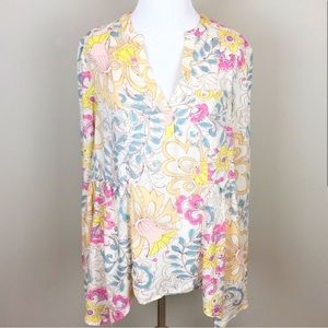 ANTHROPOLOGIE MAEVE LAIKEN HENLEY BLOUSE